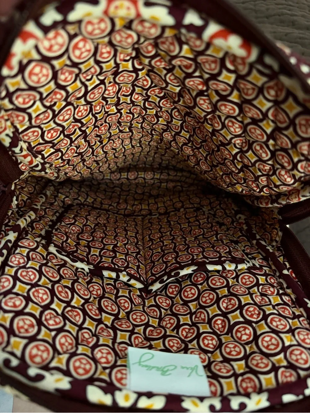 NWT Vintage Vera Bradley Maroon Medallion Quilted Backpack